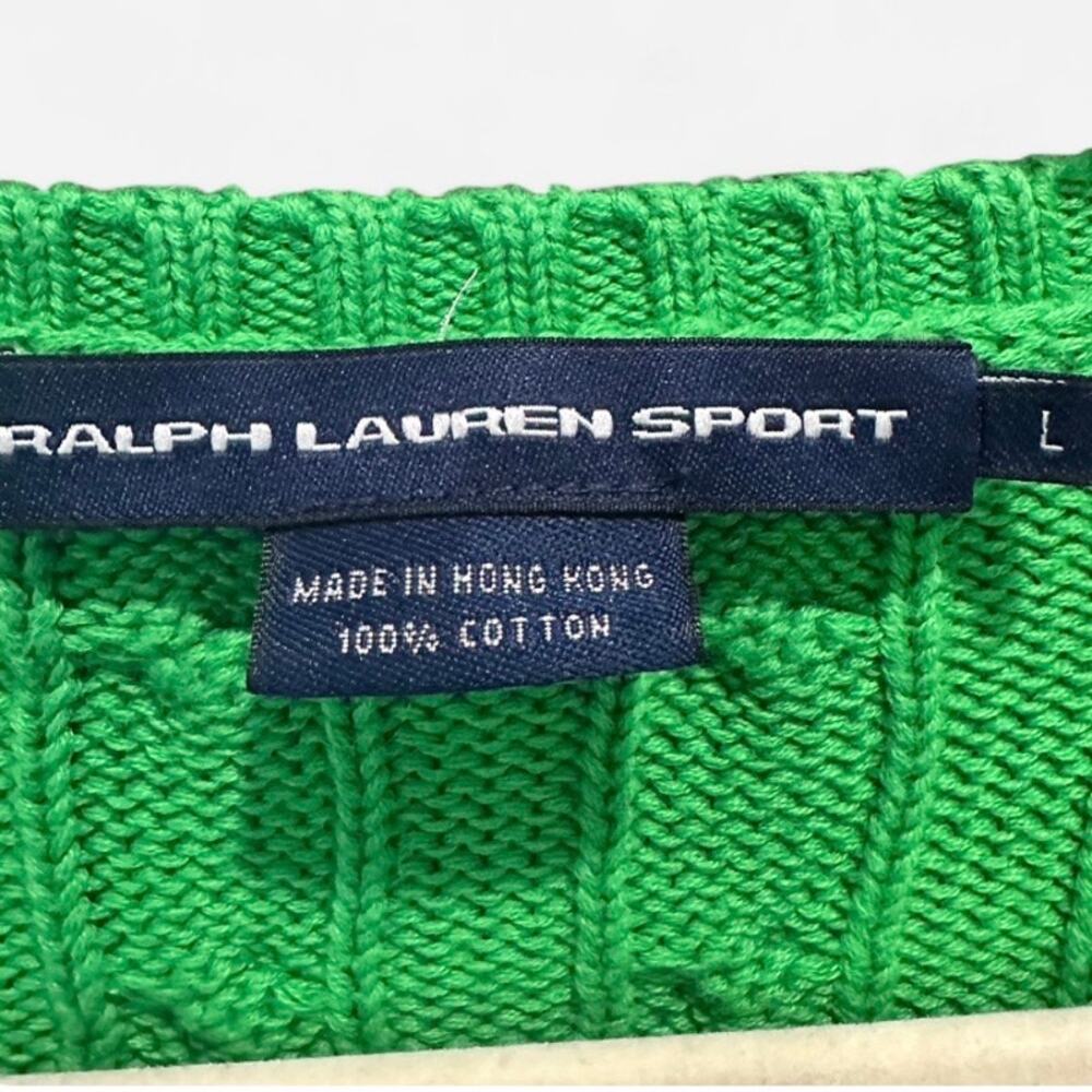 Ralph Lauren Sport Green Cable Knit Sweater - Picture 9 of 9